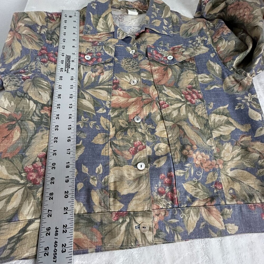 Norm Thompson Womens Tapestry Multicolor Floral Button Front Jacket Large Casual - Picture 7 of 7